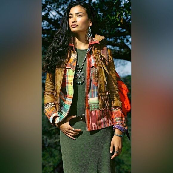 Polo Ralph Lauren 2014 Southwest Fringed Cognac Leather Jacket - Picture 3 of 16